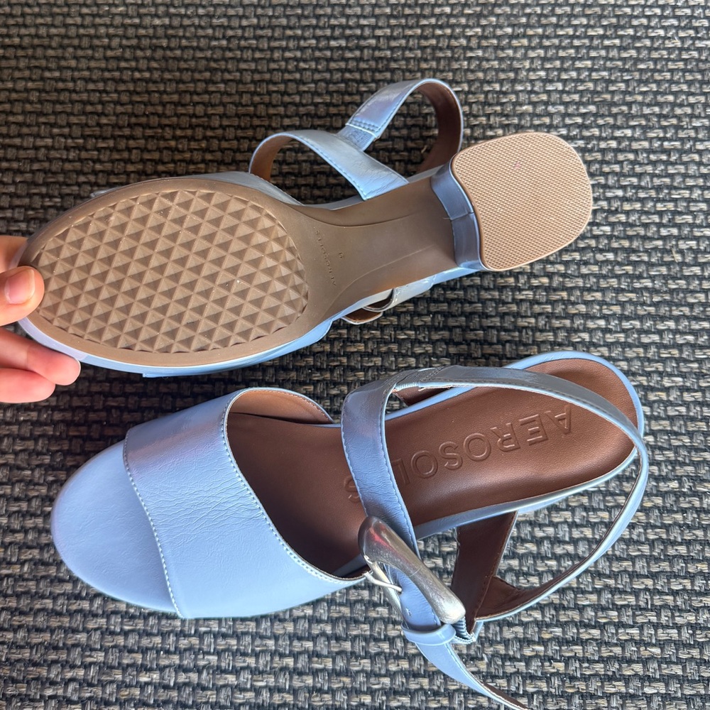 AEROSOLES Light Blue Heeled Sandals - Picture 5 of 5